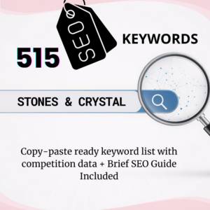 Stone & Crystal SEO Keywords Pack Jewelry etsy tags and titles for your Etsy listings - SEO marketing help and guide