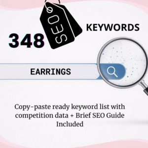 Earrings SEO Keywords Pack for etsy titles and tags