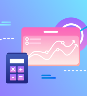 Calculator and graph on a digital screen illustrating growth trends and analytics for Amazon marketing strategies.