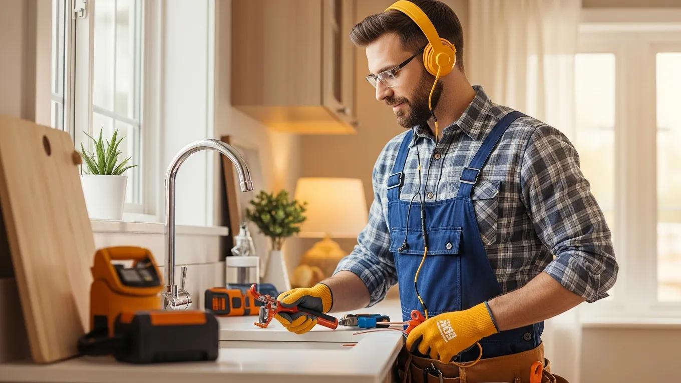 Home service professional working on a project, emphasizing local SEO strategies for contractors